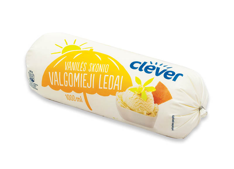 CLEVER vanilės skonio valgomieji ledai
			, 
				 1 l. A lygio parduotuvėse