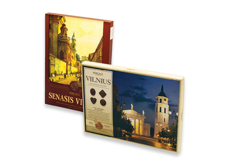 Saldainių dėžutė SENASIS VILNIUS ir VILNIAUS ASORTI
			, 
				 348 g, 2 rūšių, 11,47 Eur/kg