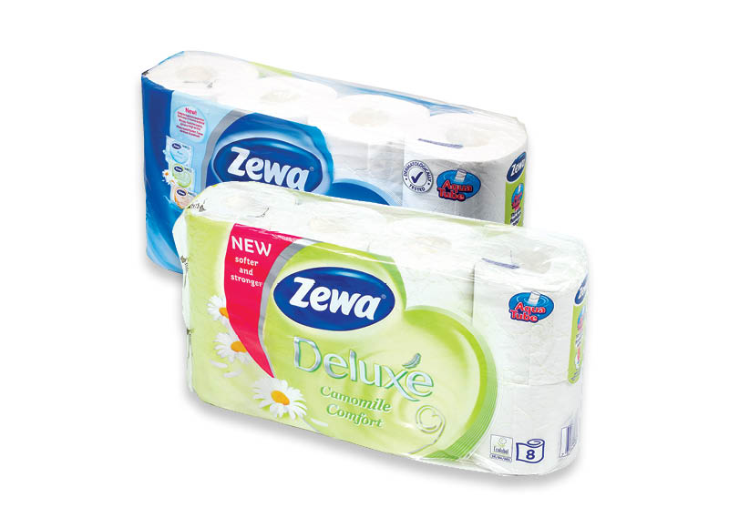 Tualetinis popierius ZEWA DELUXE
			, 
				 8 rit., 2 rūšių, 0,50 Eur/rit.