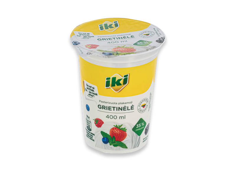 IKI grietinėlė
,
400 ml, 35 % rieb. 4,98 Eur/l IKI grietinėlė
,
400 ml, 35 % rieb. 4,98 Eur/l