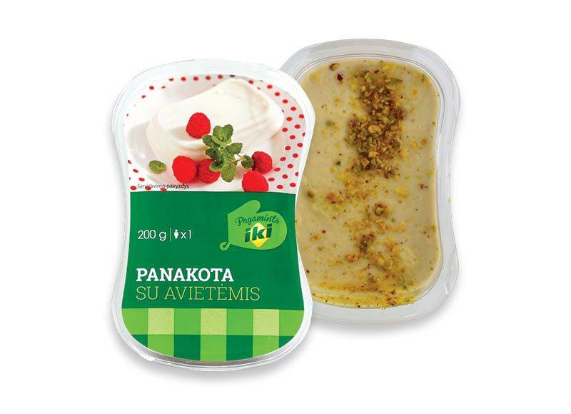 Panakota su avietėmis, pistacijomis
			, 
				 200 g, 2 rūšių 8,45 Eur/kg