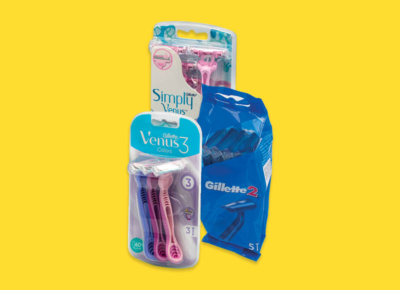 Vienkartiniams skustuvams GILLETTE
			, 
				 9 rūšių. Ir IKI EXPRESS