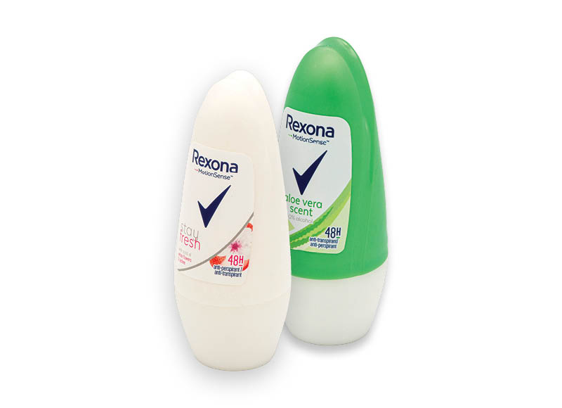 Dezodorantams REXONA
			, 
				 50 ml, 150 ml, įvairių rūšių. A lygio parduotuvėse
