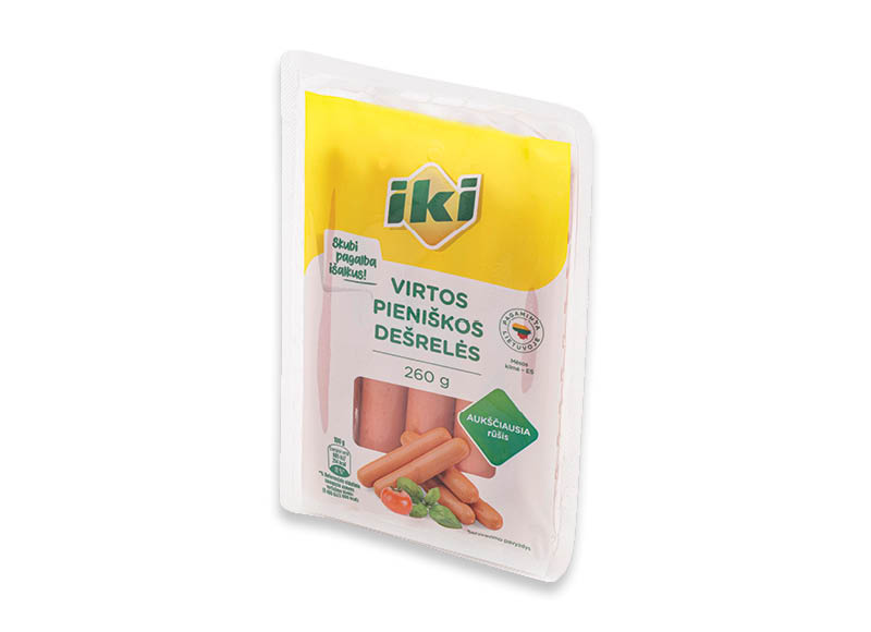 IKI virtos PIENIŠKOS dešrelės
,
260 g, a. r., 4,96 Eur/kg. Ir IKI EXPRESS IKI virtos PIENIŠKOS dešrelės
,
260 g, a. r., 4,96 Eur/kg. Ir IKI EXPRESS