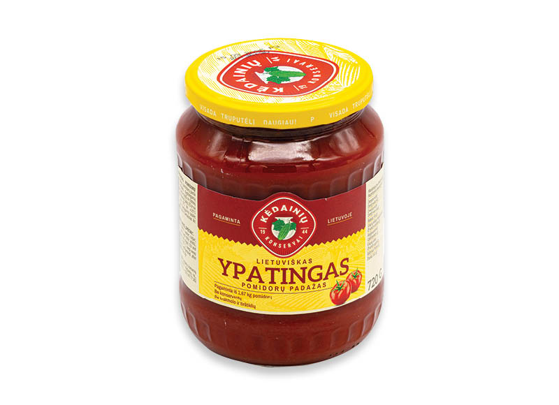 KĖDAINIŲ YPATINGAS pomidorų padažas
,
720 g, 2,49 Eur/kg KĖDAINIŲ YPATINGAS pomidorų padažas
,
720 g, 2,49 Eur/kg