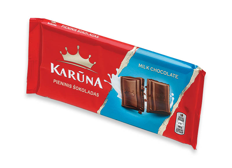 Pieninis šokoladas KARŪNA
			, 
				 80 g, 11,13 Eur/kg