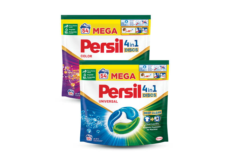 Skalbimo kapsulėms PERSIL DISCS
			, 
				 54 skalb., 2 rūšių