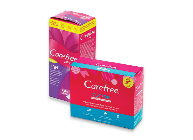 Higieniniams įklotams CAREFREE
			, 
				 4 rūšių