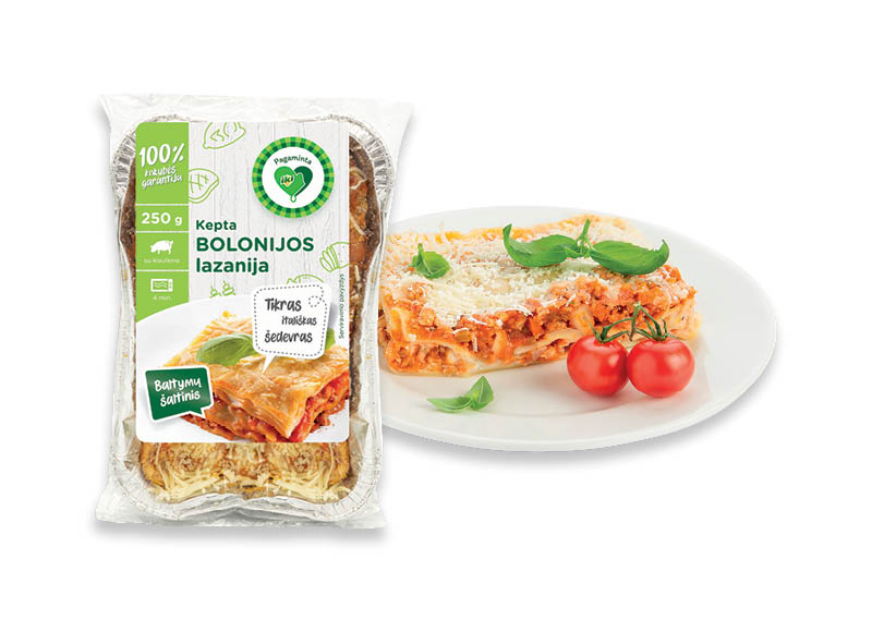 PAGAMINTA IKI kepta BOLONIJOS lazanija
			, 
				 250 g, 11,56 Eur/kg. A lygio parduotuvėse