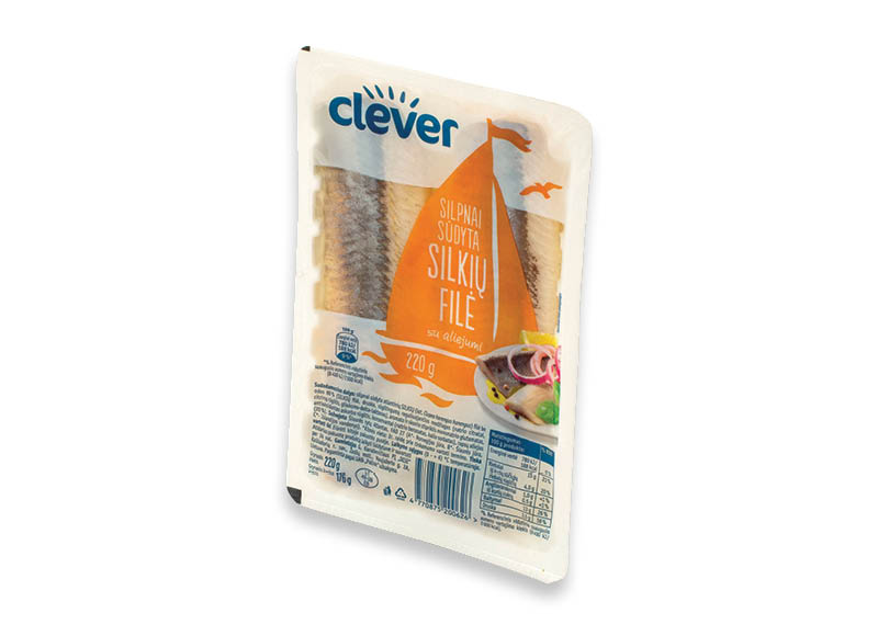 CLEVER silpnai sūdyta silkių filė su aliejumi
			, 
				 220 g, 4,50 Eur/kg