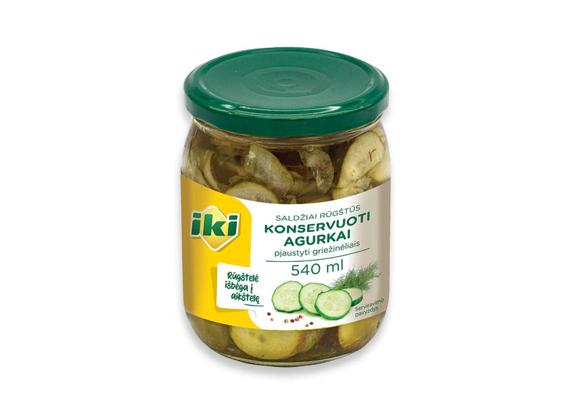 IKI konservuoti agurkai griežinėliais
,
540 ml, 1,46 Eur/l. A lygio parduotuvėse IKI konservuoti agurkai griežinėliais
,
540 ml, 1,46 Eur/l. A lygio parduotuvėse
