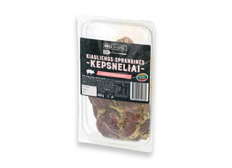 GRILL PARTY sausai marinuoti kiaulienos sprandinės kepsneliai
			, 
				 400 g, 9,73 Eur/kg. A lygio parduotuvėse