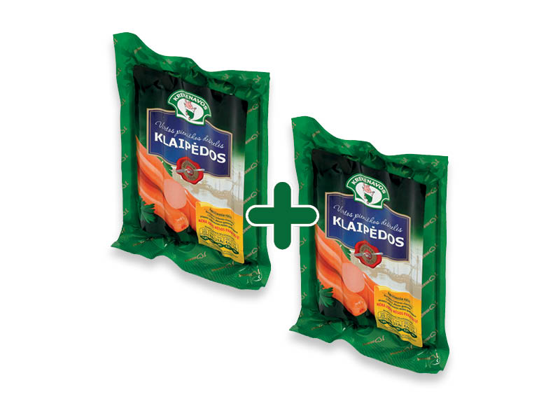 Virtos KLAIPĖDOS PIENIŠKOS dešrelės
			, 
				 300 g, a. r., 2,29 Eur/vnt.