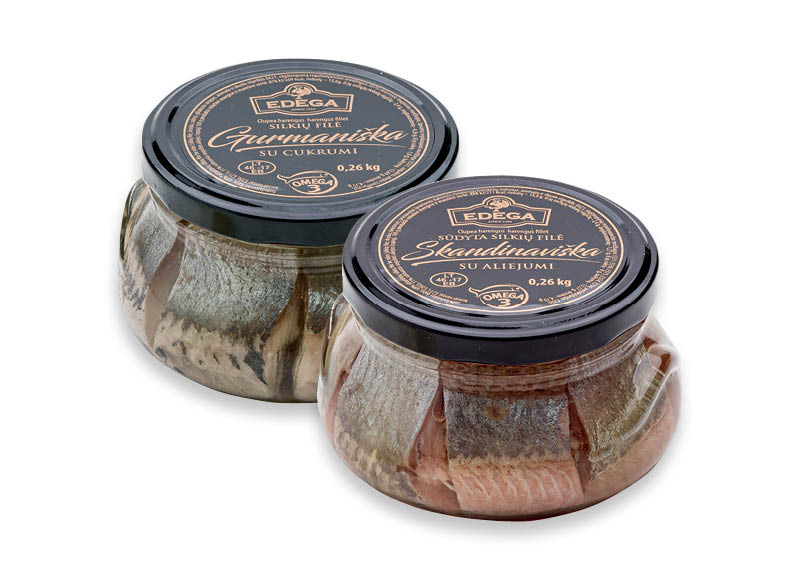 GURMANIŠKA ir SKANDINAVIŠKA silkių filė EDEGA
			, 
				 260 g, 2 rūšių, 9,81 Eur/kg. Ir IKI EXPRESS