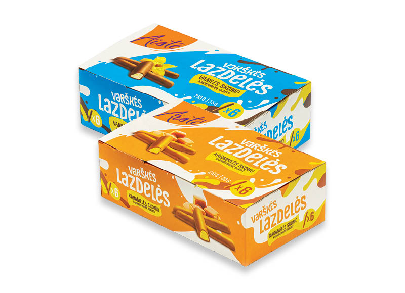 Varškės lazdelės AISTĖ
			, 
				 210 g, 3 rūšių, 11,38 Eur/kg. A lygio parduotuvėse. Ir IKI EXPRESS