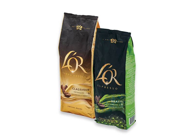 Kavos pupelės L’OR
			, 
				 1 kg, 3 rūšių. A lygio parduotuvėse. Ir IKI EXPRESS