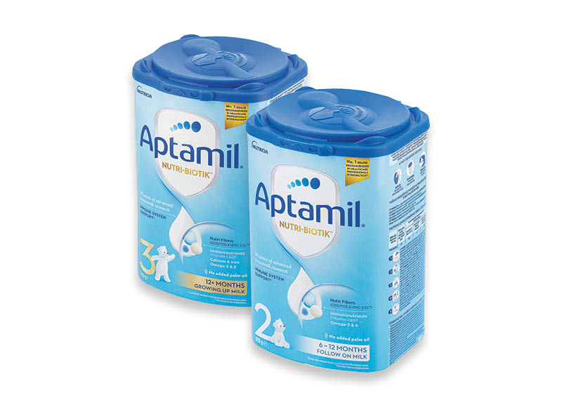 Kūdikių pieno mišiniams, pieno gėrimams APTAMIL NUTRI BIOTIKTM Nr. 2, 3, 4
			, 
				 5 rūšių