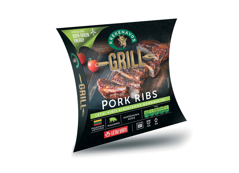 Lėtai virti GRILL kiaulienos šonkauliai su barbekiu padažu (vakuuminėje pakuotėje)
			, 
				 1 kg