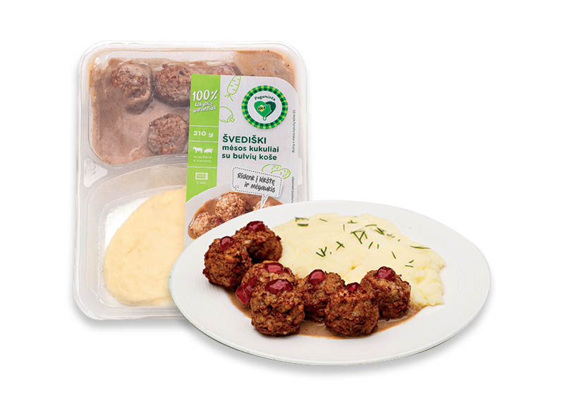 PAGAMINTA IKI ŠVEDIŠKI kukuliai su bulvių koše
			, 
				 310 g, 9,65 Eur/kg. Ir IKI EXPRESS
