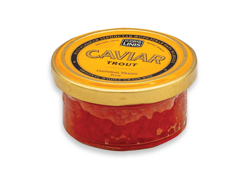 Vaivorykštinių upėtakių ikrai
			, 
				 50 g, 95,80 Eur/kg. A lygio parduotuvėse
