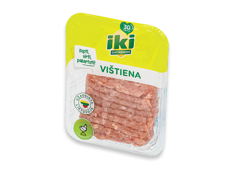 IKI smulkinta vištiena
,
(užauginta be antibiotikų) 400 g, 6,23 Eur/kg. A lygio parduotuvėse IKI smulkinta vištiena
,
(užauginta be antibiotikų) 400 g, 6,23 Eur/kg. A lygio parduotuvėse