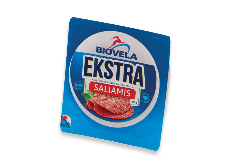 Karštai rūkytas saliamis BIOVELA EKSTRA
			, 
				 200 g, 7,95 Eur/kg