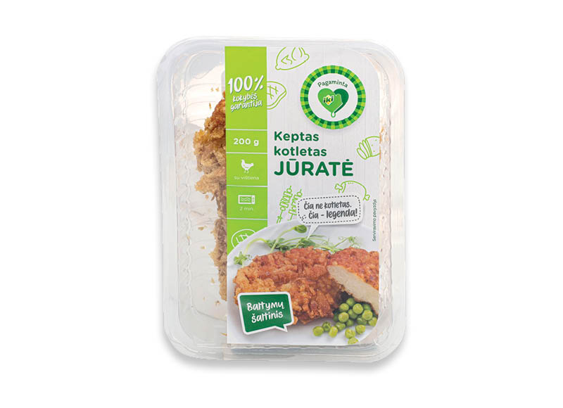PAGAMINTA IKI keptas JŪRATĖS kotletas
			, 
				 200 g, 14,95 Eur/kg. Ir IKI EXPRESS