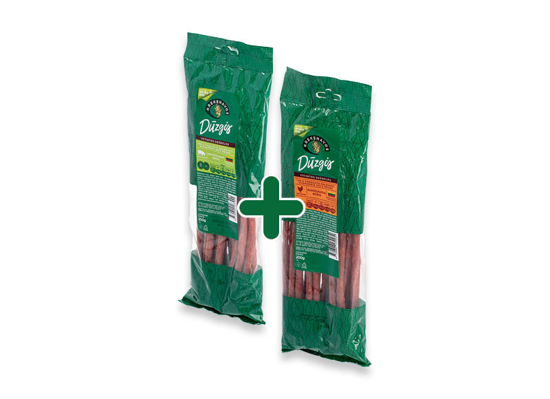 Vytintos dešrelės DUZGĖS
,
200 g, 5,99 Eur/vnt. A lygio parduotuvėse Vytintos dešrelės DUZGĖS
,
200 g, 5,99 Eur/vnt. A lygio parduotuvėse