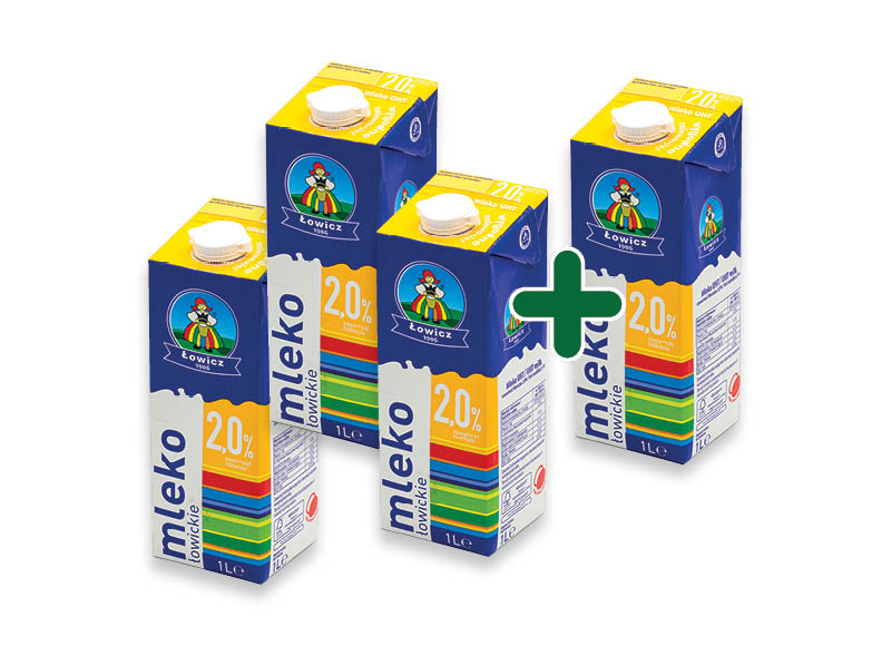 UAT pienas LOWICZ
			, 
				 1 l, 2 % rieb. 1,39 Eur/vnt.