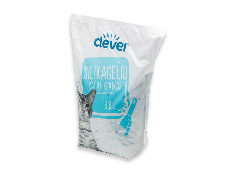 CLEVER silikagelio kačių kraikas
			, 
				 3,8 l, 1,05 Eur/l