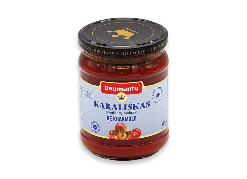 DAUMANTŲ KARALIŠKAS pomidorų padažas be krakmolo
,
500 g, 2,98 Eur/kg. A lygio parduotuvėse DAUMANTŲ KARALIŠKAS pomidorų padažas be krakmolo
,
500 g, 2,98 Eur/kg. A lygio parduotuvėse