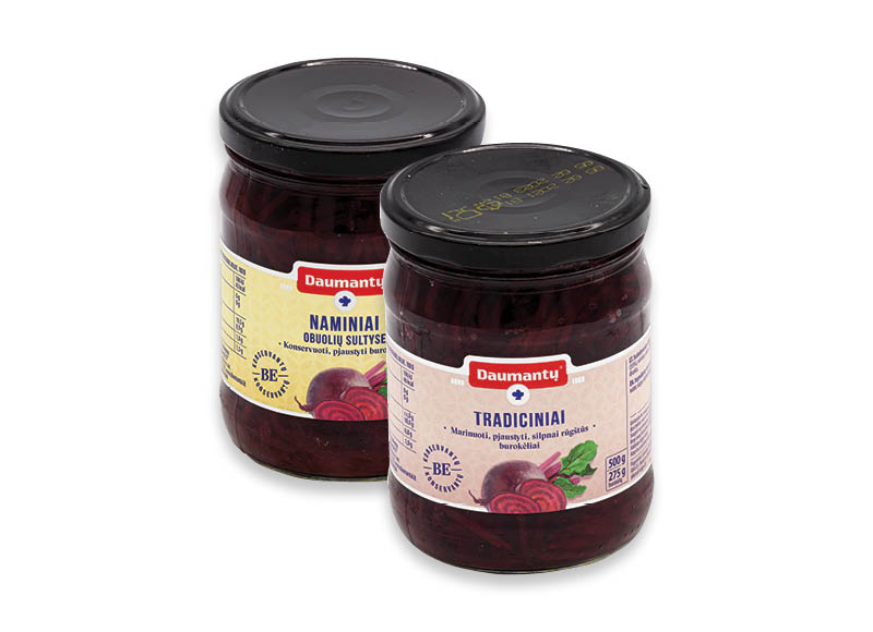 Konservuoti DAUMANTŲ burokėliai
			, 
				 500 g, 2 rūšių, 1,98 Eur/kg
