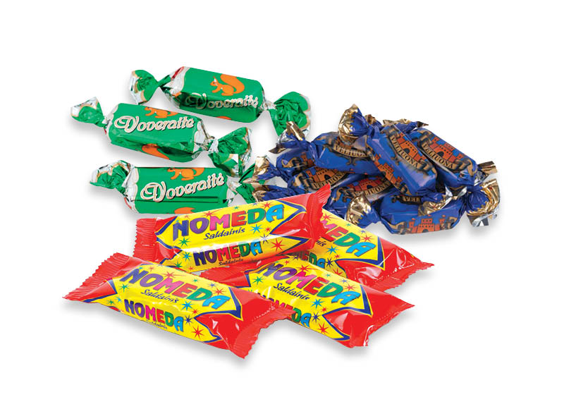 Sveriami saldainiai NOMEDA, VELIUONA ir VOVERAITĖ
			, 
				 1 kg, 3 rūšių. A lygio parduotuvėse