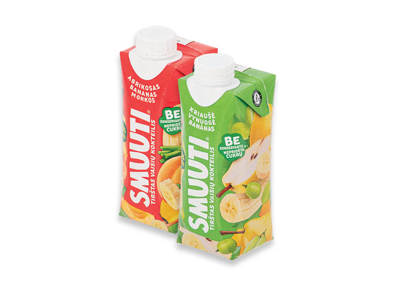 Sulčių gėrimas SMUUTI
			, 
				 0,33 l, 2 rūšių, 2,09 Eur/l. A lygio parduotuvėse. Ir IKI EXPRESS