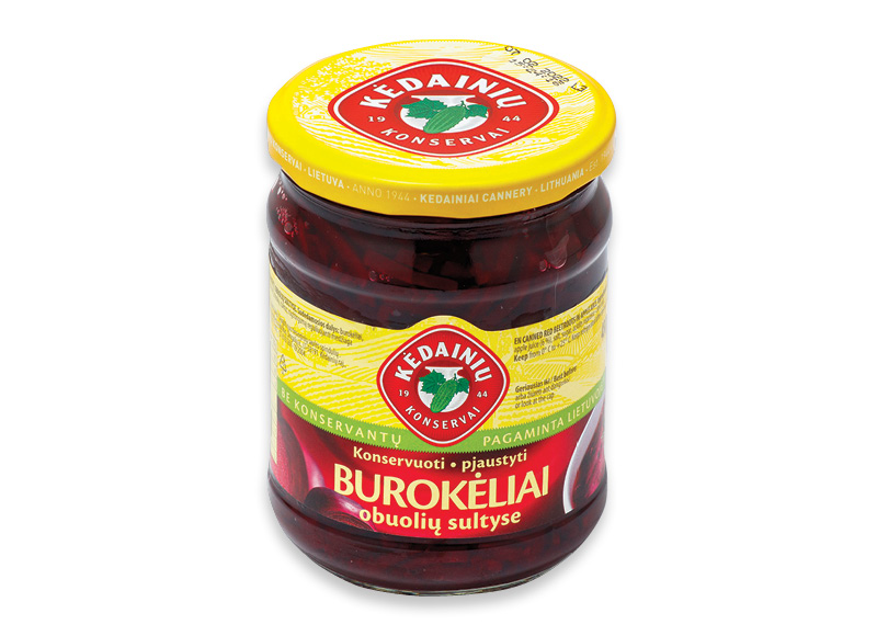 Konservuoti KĖDAINIŲ burokėliai obuolių sultyse
			, 
				 480 g, 2,06 Eur/kg