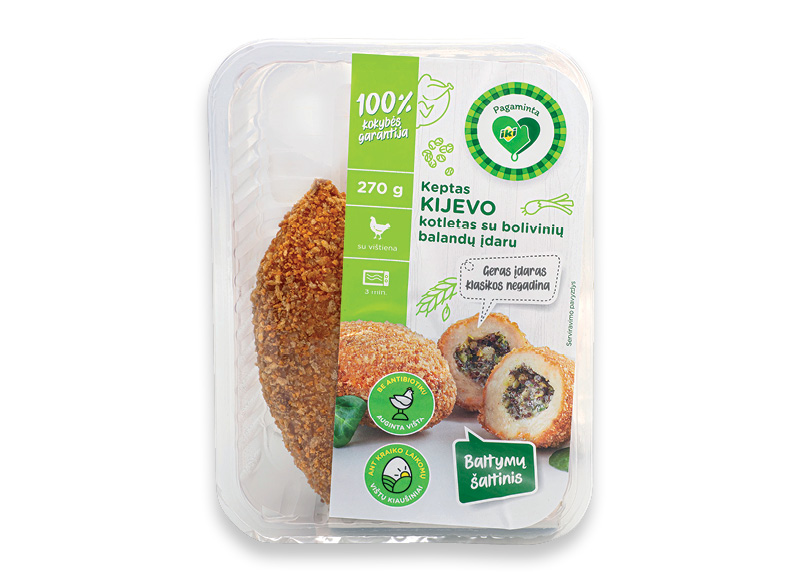 PAGAMINTA IKI kepti fasuoti KYJIVO kotletai su balandų įdaru
			, 
				 270 g, 12,56 Eur/kg. A lygio parduotuvėse