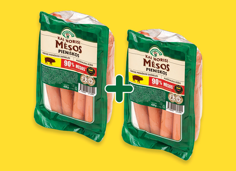Virtos PIENIŠKOS dešrelės KAI NORISI MĖSOS
			, 
				 430 g, a.r., 5,39 Eur/vnt.