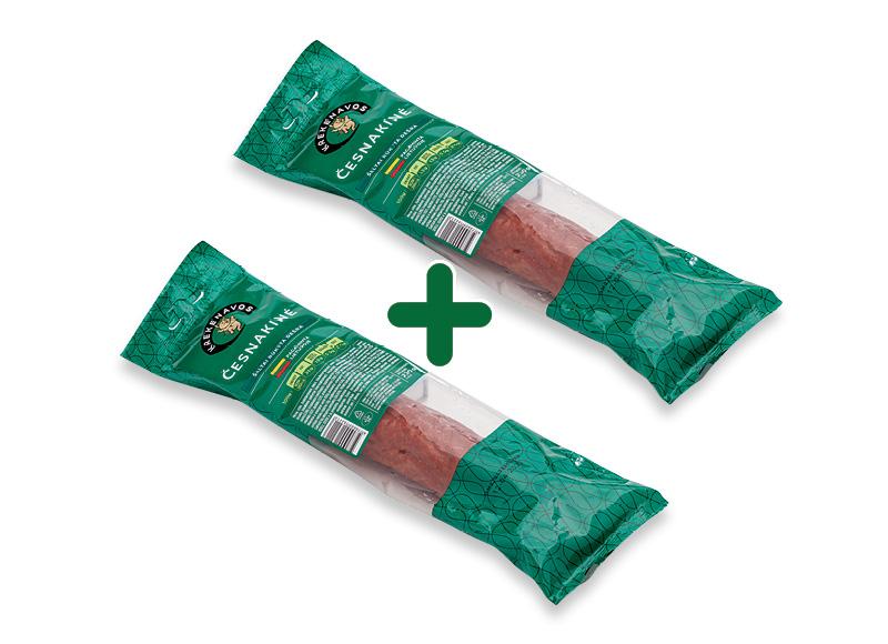 KREKENAVOS šaltai rūkyta ČESNAKINĖ dešra
			, 
				 230 g, 4,59 Eur/vnt.
