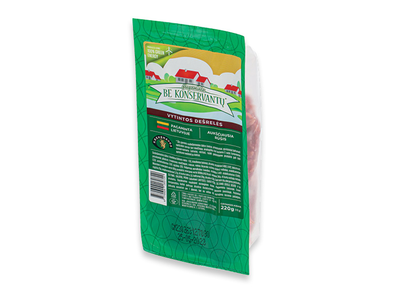 Vytintos dešrelės PAGAMINTA BE KONSERVANTŲ
,
220 g, 15,86 Eur/kg. A lygio parduotuvėse Vytintos dešrelės PAGAMINTA BE KONSERVANTŲ
,
220 g, 15,86 Eur/kg. A lygio parduotuvėse