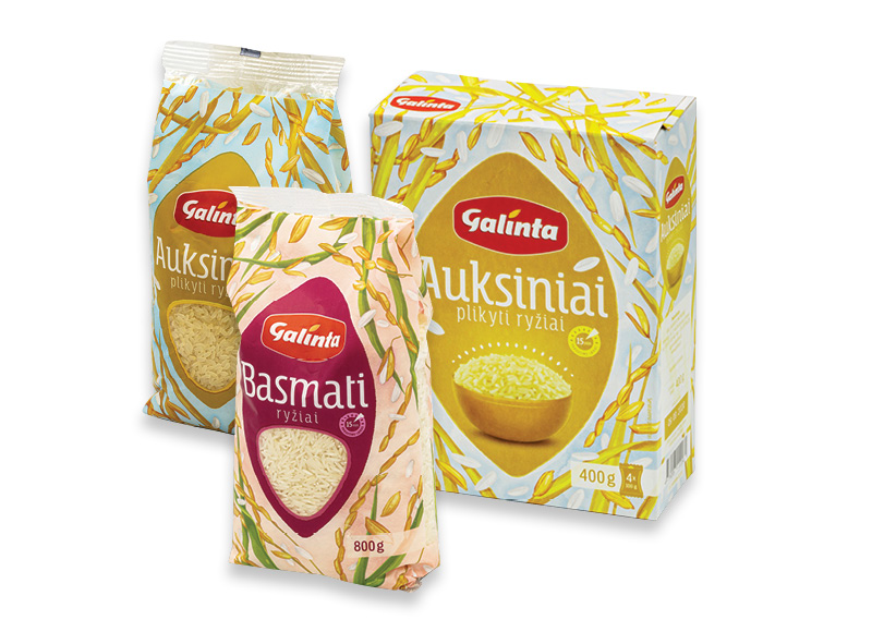 Ryžiams GALINTA
			, 
				 400 g, 500 g, 800 g, įvairių rūšių