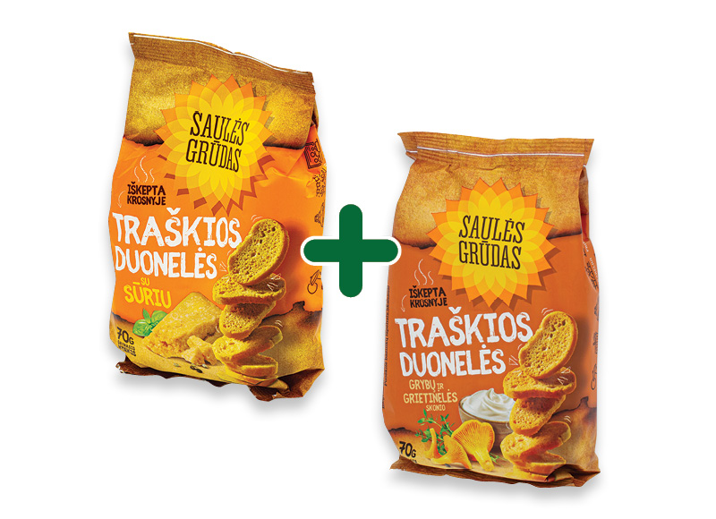 Traškios duonelės SAULĖS GRŪDAS
			, 
				 70 g, 2 rūšių, 0,99 Eur/vnt. A lygio parduotuvėse
