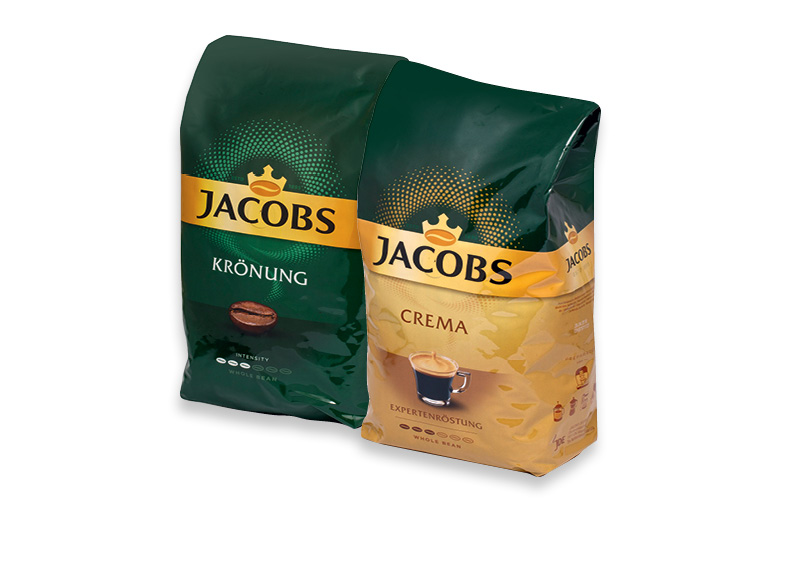Kavos pupelės JACOBS CREMA ir KRONUNG
			, 
				 1 kg, 2 rūšių. Ir IKI EXPRESS
