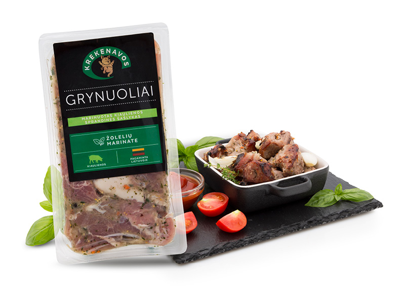 Kiaulienos sprandinės šašlykas su žolelių marinatu GRYNUOLIAI
			, 
				 800 g