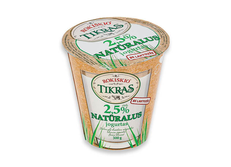 Natūralus jogurtas TIKRAS be laktozės
			, 
				 300 g, 2,5 % rieb.,3,17 Eur/kg. Ir IKI EXPRESS