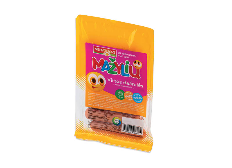 Virtos MAŽYLIŲ dešrelės su joduota druska
			, 
				 210 g, 9,00 Eur/kg