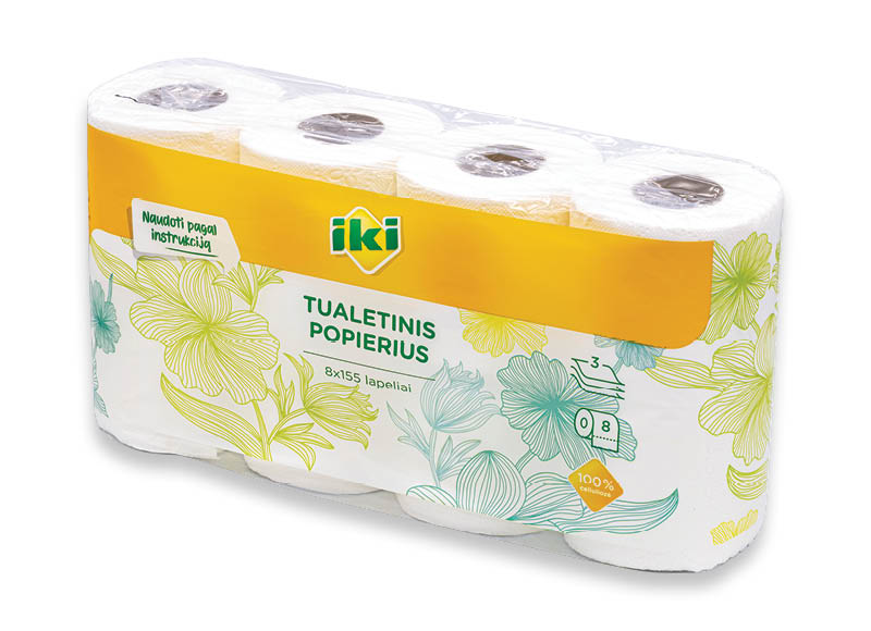 IKI tualetinis popierius
,
8 vnt., 3 sl., 0,25 Eur/vnt. IKI tualetinis popierius
,
8 vnt., 3 sl., 0,25 Eur/vnt.