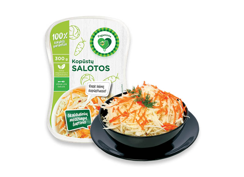 PAGAMINTA IKI kopūstų salotos
			, 
				 300 g, 4,30 Eur/kg. Ir IKI EXPRESS