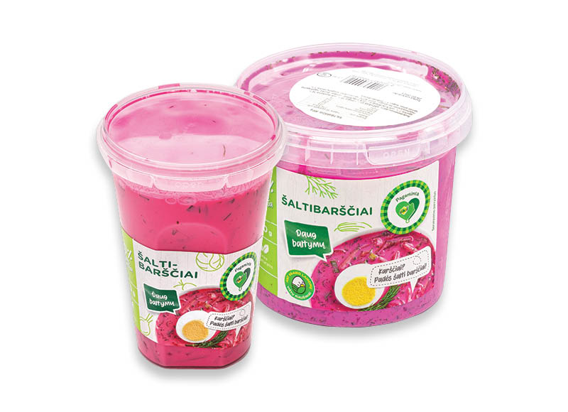 PAGAMINTA IKI šaltibarščiams
			, 
				 400 g, 900 g
