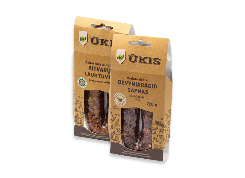 IKI ŪKIS šaltai rūkytoms ir vytintoms dešroms
,
220 g, 250 g, 2 rūšių IKI ŪKIS šaltai rūkytoms ir vytintoms dešroms
,
220 g, 250 g, 2 rūšių