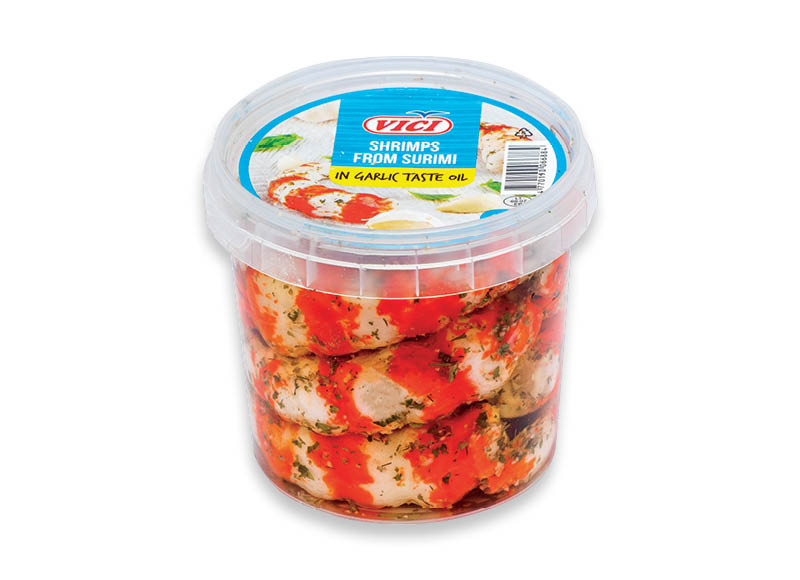 Didžiosios surimio krevetės česnakiniame aliejuje VIČI
			, 
				 320 g, 8,41 Eur/kg